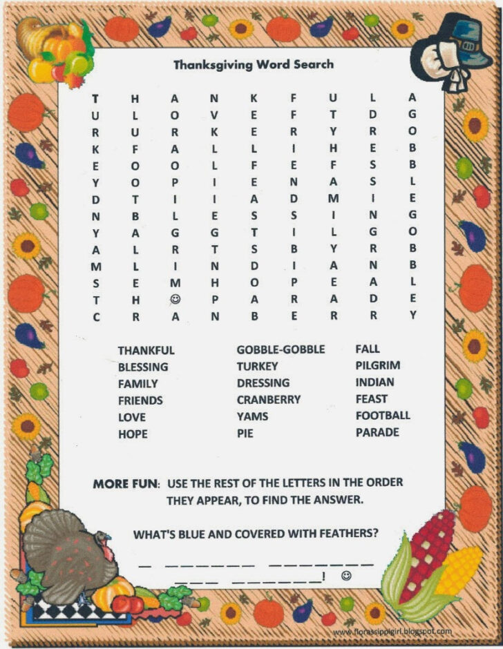 Thanksgiving Christian Word Search 8 X 11