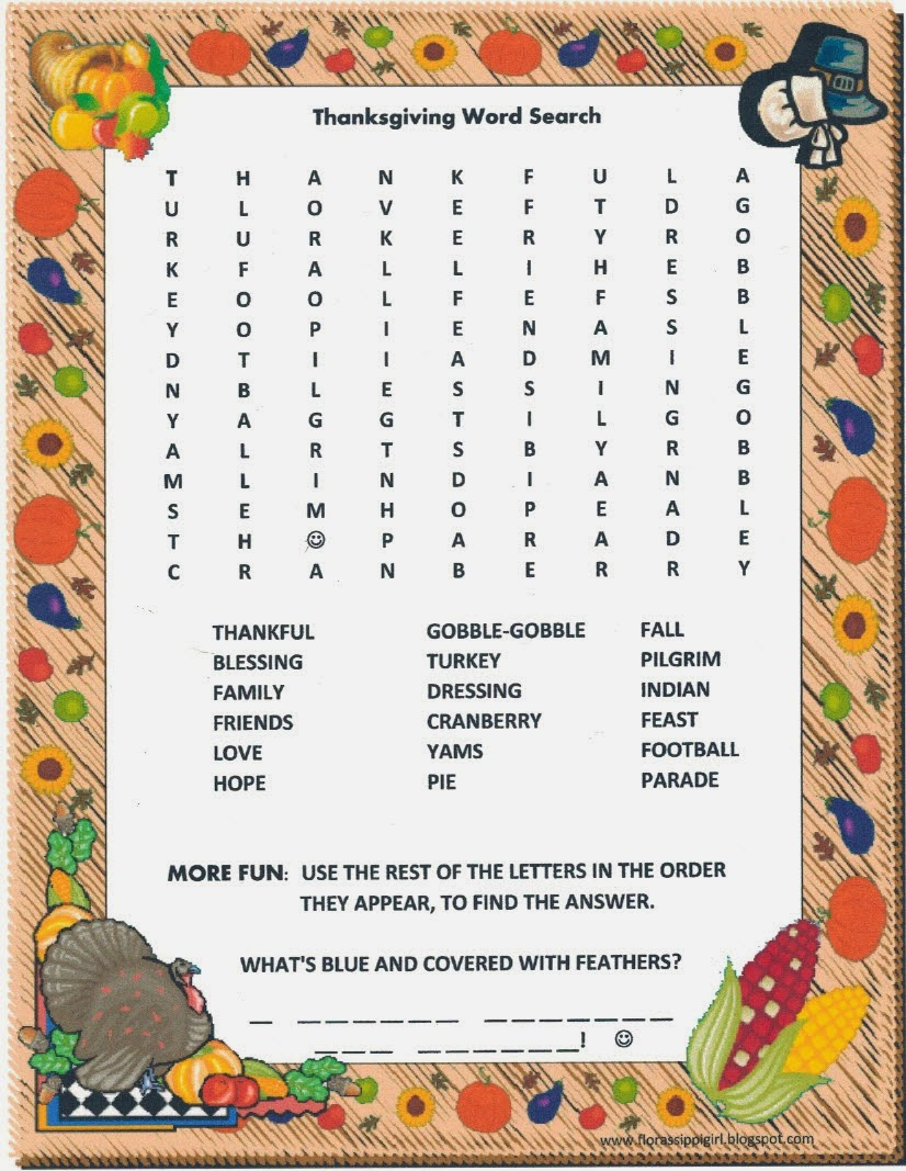 Florassippi Girl: Thanksgiving Word Search - Free Printable with regard to Thanksgiving Christian Word Search 8 X 11