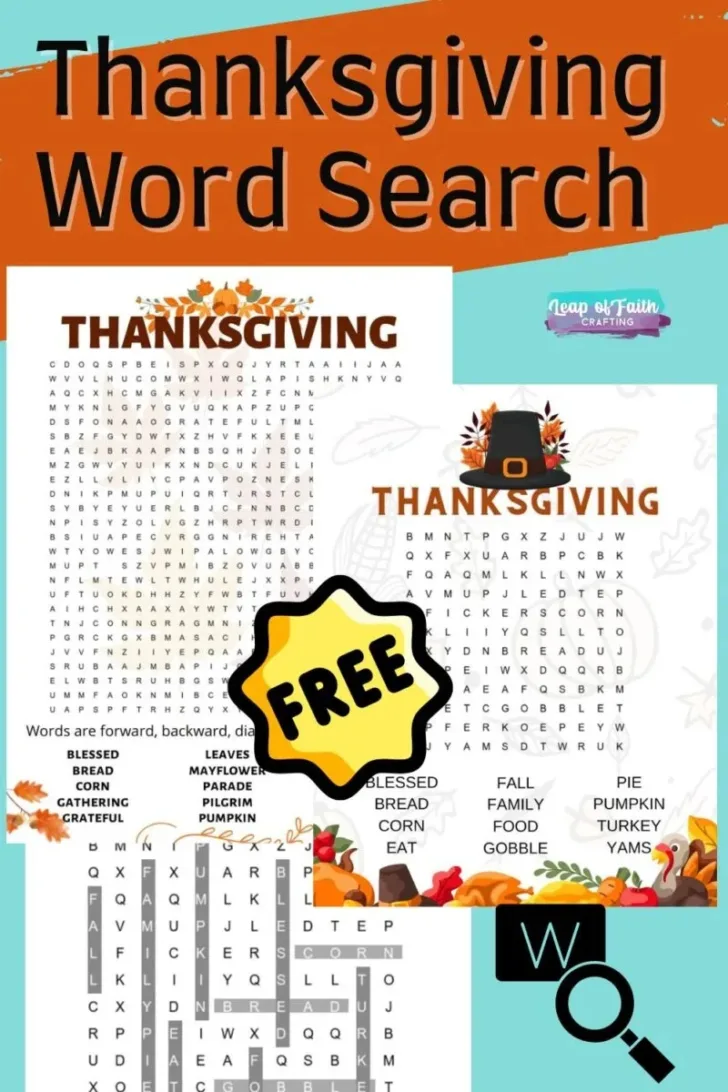 Thanksgiving Free Coloring Worksheets and Word Searches For Intermediate