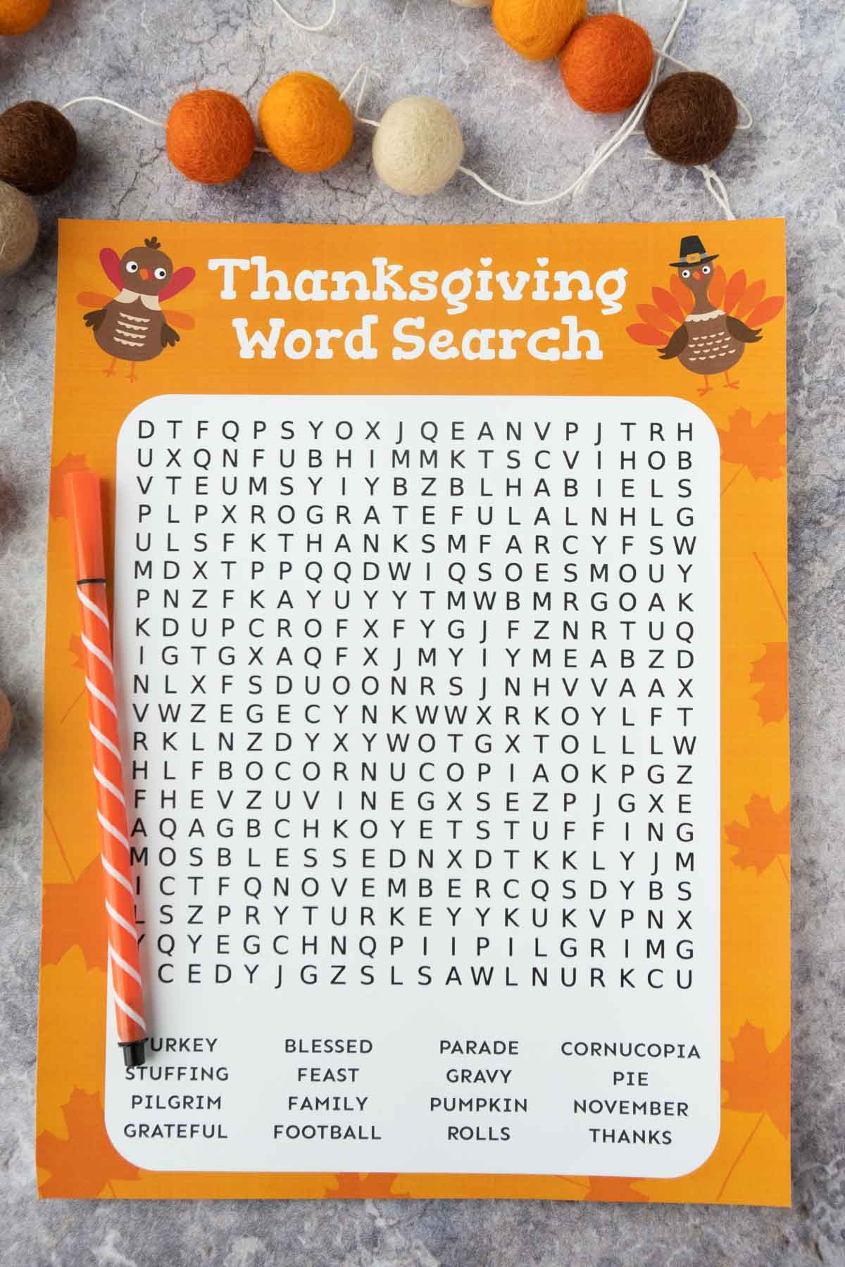 Free Printable Thanksgiving Word Search - Play Party Plan with Thanksgiving Word Search 1