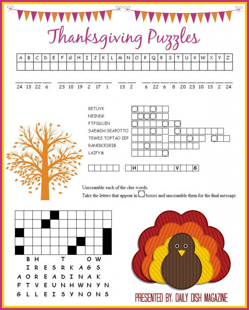 Free Thanksgiving Puzzle Printables - 24/7 Moms pertaining to 247 Word Search Thanksgiving