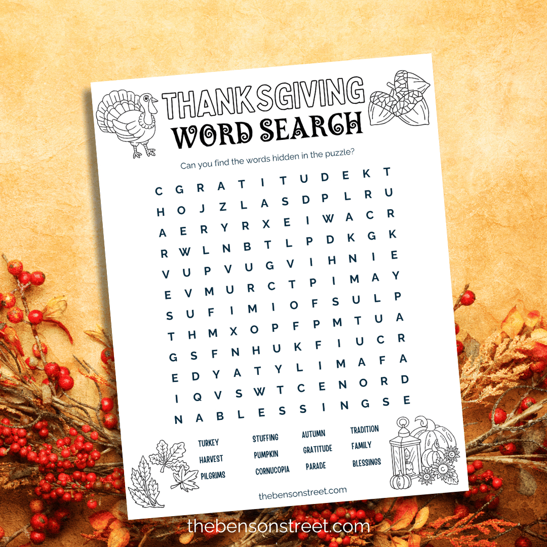 Free Thanksgiving Word Search Printable For Kids throughout Thanksgiving Word Search Kids Scripture