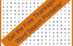 Free Thanksgiving Word Search Printable - With Answers Included within Thanksgiving Holiday Word Search Answer Key