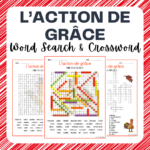 French L'Action De Grâce / Thanksgiving Word Search &Crossword With Regard To French Word Search Thanksgiving