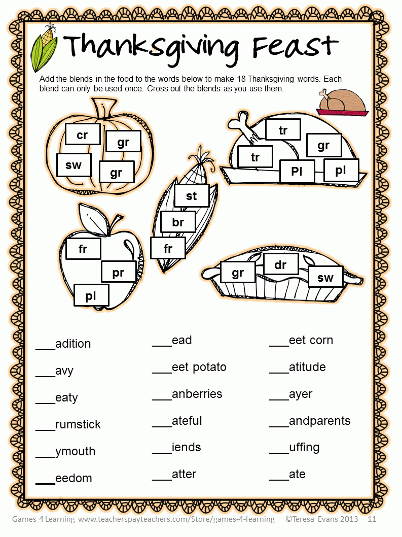 Fun Games 4 Learning: Thanksgiving Word Puzzles Freebie with Thanksgiving Word Search Gif Answers