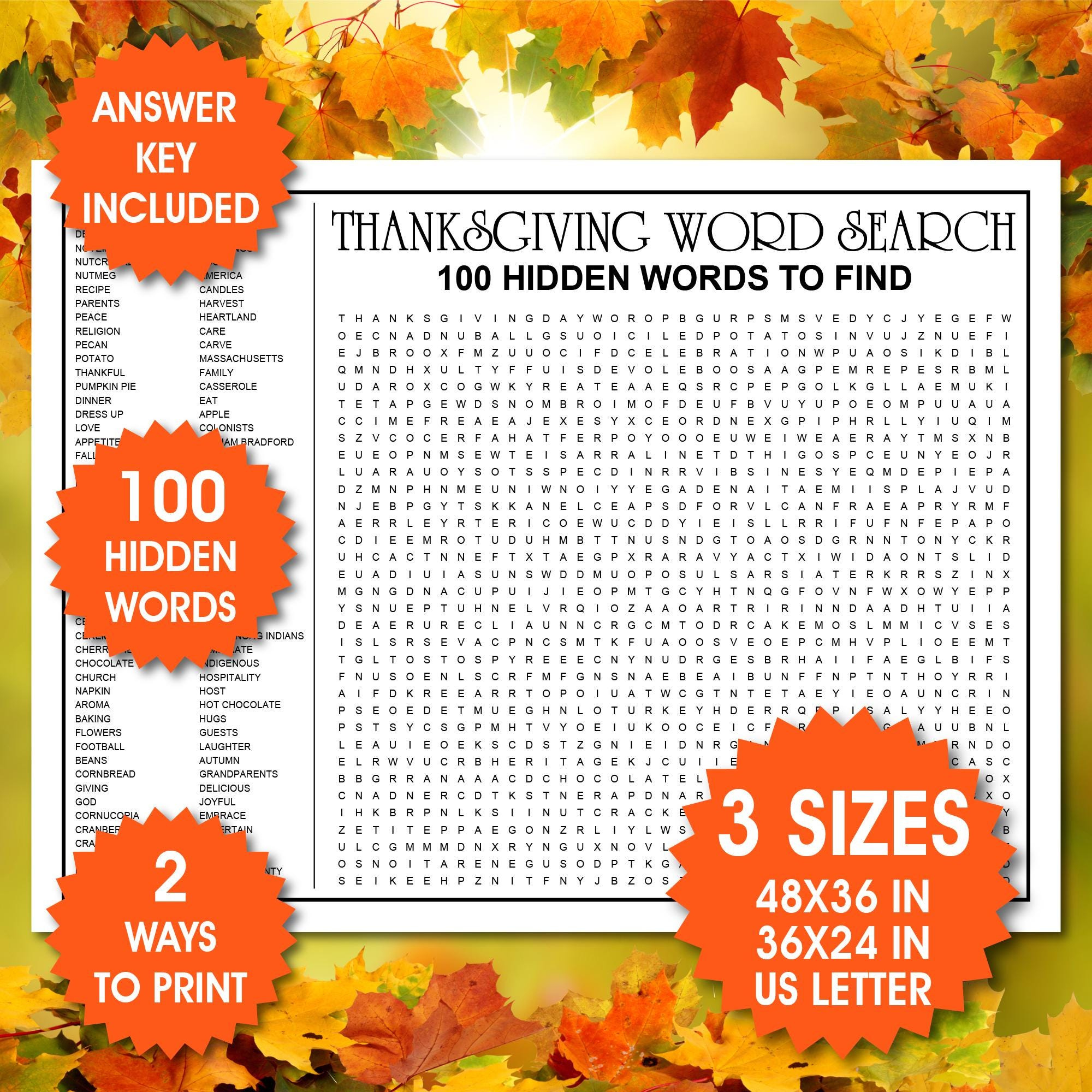 Giant Christmas Word Search - Etsy inside Thanksgiving 2025 Word Search 68 Words