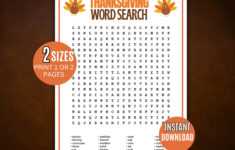 Giant Word Search Classroom - Etsy throughout Incredibly Giant Thanksgiving Word Search Answer Key