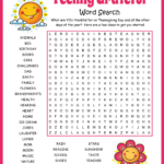 Gratitude Word Search Intended For Thanksgiving Word Search Gratitude
