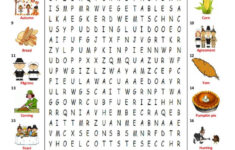 Happy Thanksgiving - Wordsearch Puzz…: English Esl Worksheets Pdf with Thanksgiving Word Search Esl