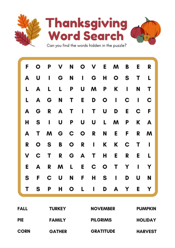 Thanksgiving Word Search Online Free Thanksgiving Word Search Online Free