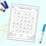 Printable Thanksgiving Word Search For Kindergarten   The Artisan Life With Regard To Preschool Thanksgiving Word Search