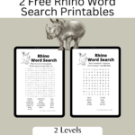 Rhino Word Search Printables   Lovinghomeschool With Regard To Thanksgiving Super Hard Word Search Horn Of Plenty
