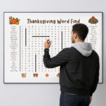 Search And Find Poster   Etsy Inside Incredibly Giant Thanksgiving Word Search
