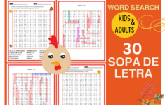 Spanish Thanksgiving Vocabulary Word Search - Día De Acción De in Spanish Thanksgiving Word Search Answer Key