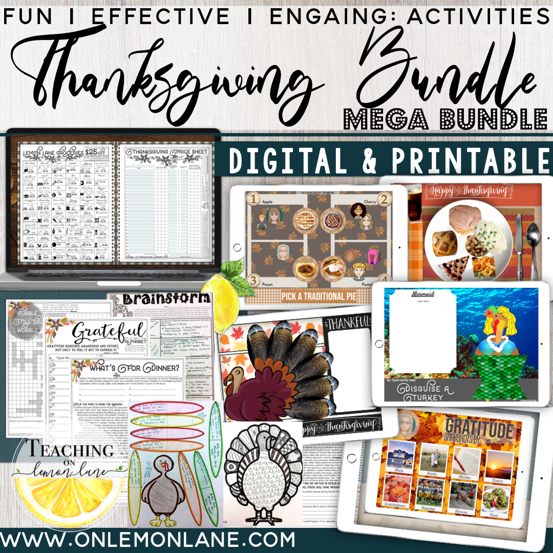 Thanksgiving Activities For Upper Elementary &amp;amp; Middle School intended for Teachingonlemonlane Word Search Thanksgiving