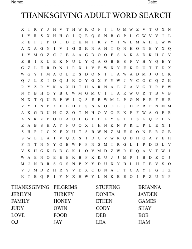 Word Search Games For Thanksgiving Word Search Games For Thanksgiving