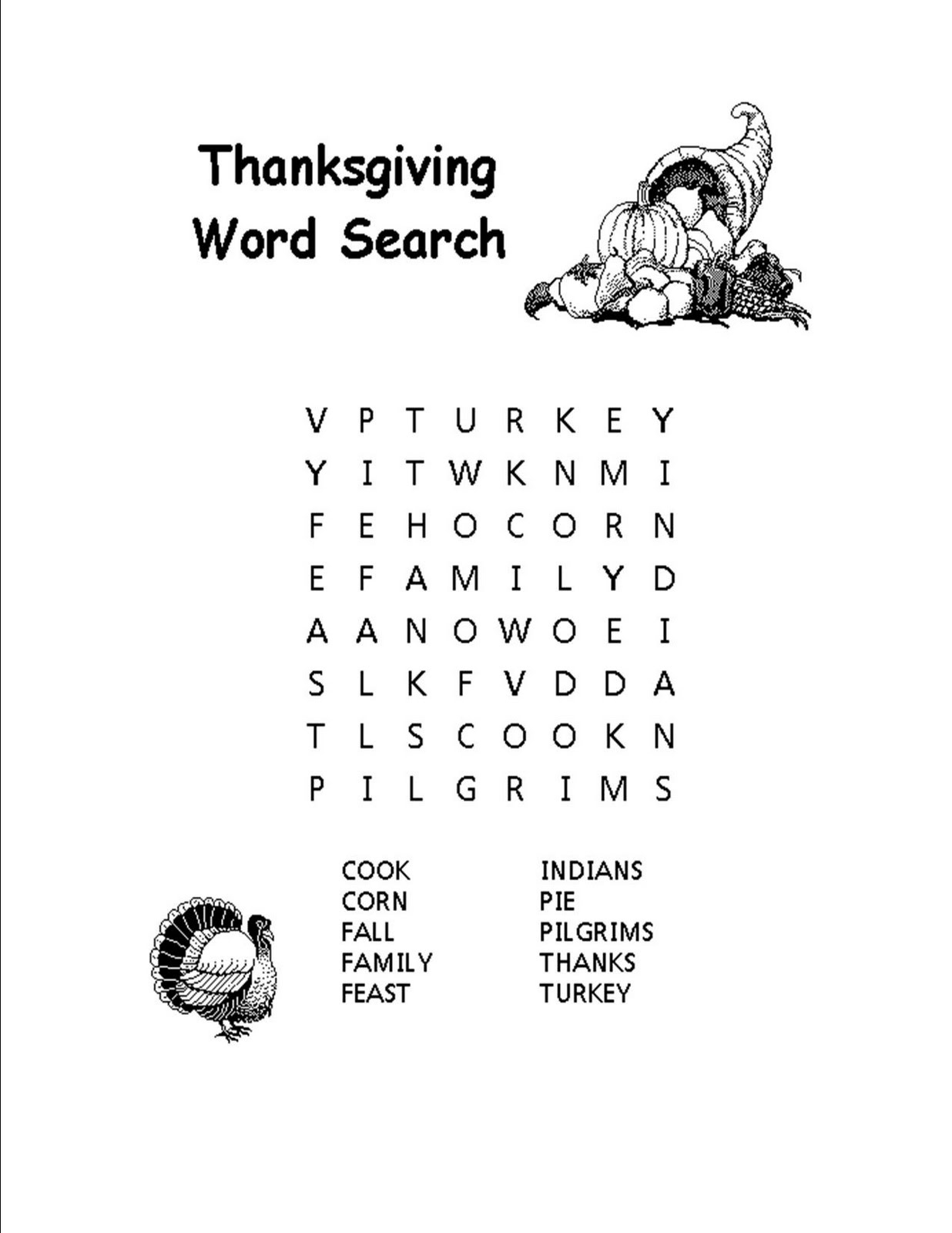 Thanksgiving Coloring Pages: Thanksgiving Word Search with Thanksgiving Word Search Coloring Search Word