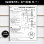 Thanksgiving Crossword Puzzle Printable   Kids Thanksgiving With Holiday Zone Word Search Thanksgiving
