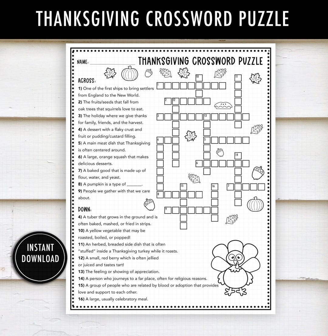 Thanksgiving Crossword Puzzle Printable - Kids Thanksgiving with Holiday Zone Word Search Thanksgiving