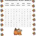 Thanksgiving Word Search 1 Inside Grade 2 Thanksgiving Word Search