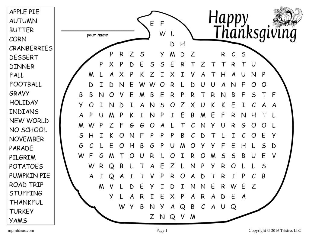 Thanksgiving Word Search For Kids {Free Printable} - Do Play Learn within Thanksgiving Word Search Answers Freeology