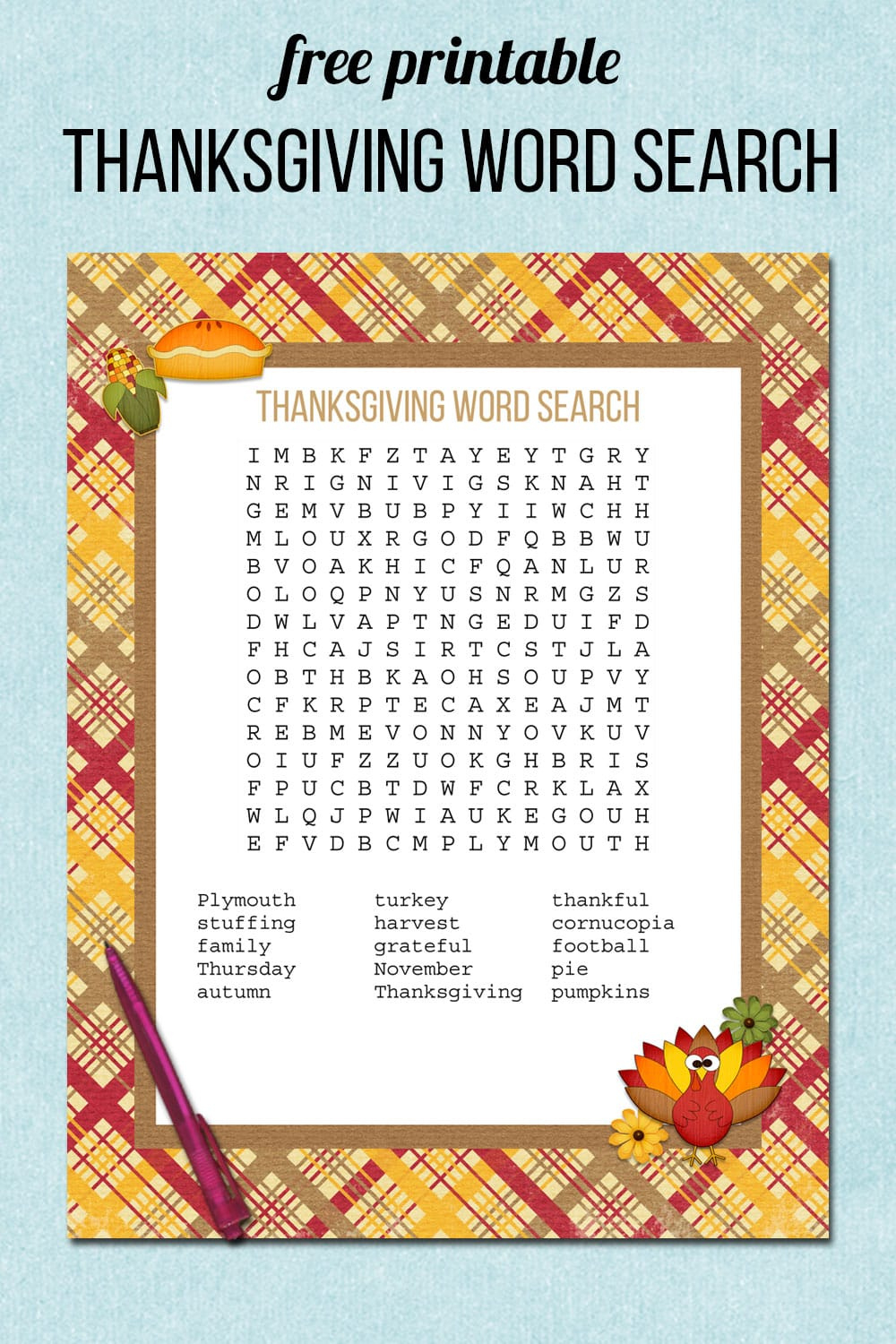 Thanksgiving Word Search for Thanksgiving Word Search We Appreciate Your Business Customers