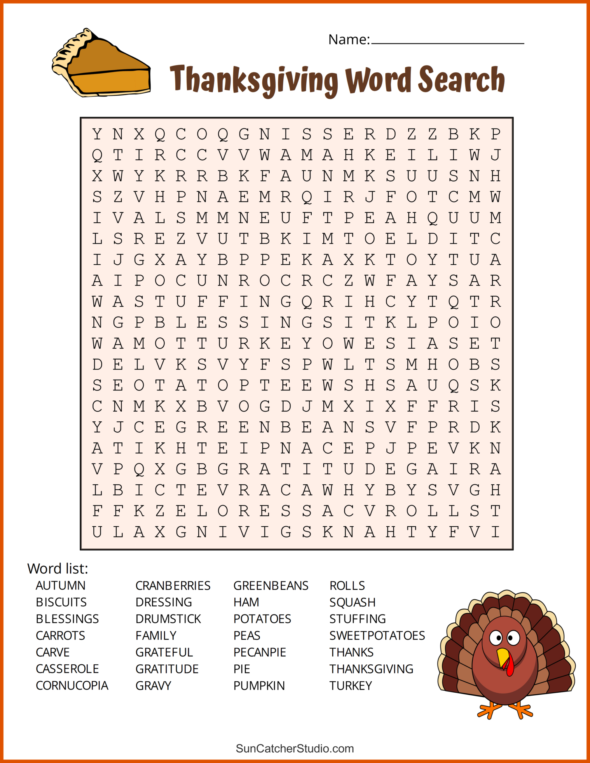 Thanksgiving Word Search (Free Printable Puzzles) – Free for Extremely Hard Thanksgiving Word Search