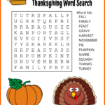 Thanksgiving Word Search (Free Printable Puzzles) – Free Inside Thanksgiving Word Search Kindergarten