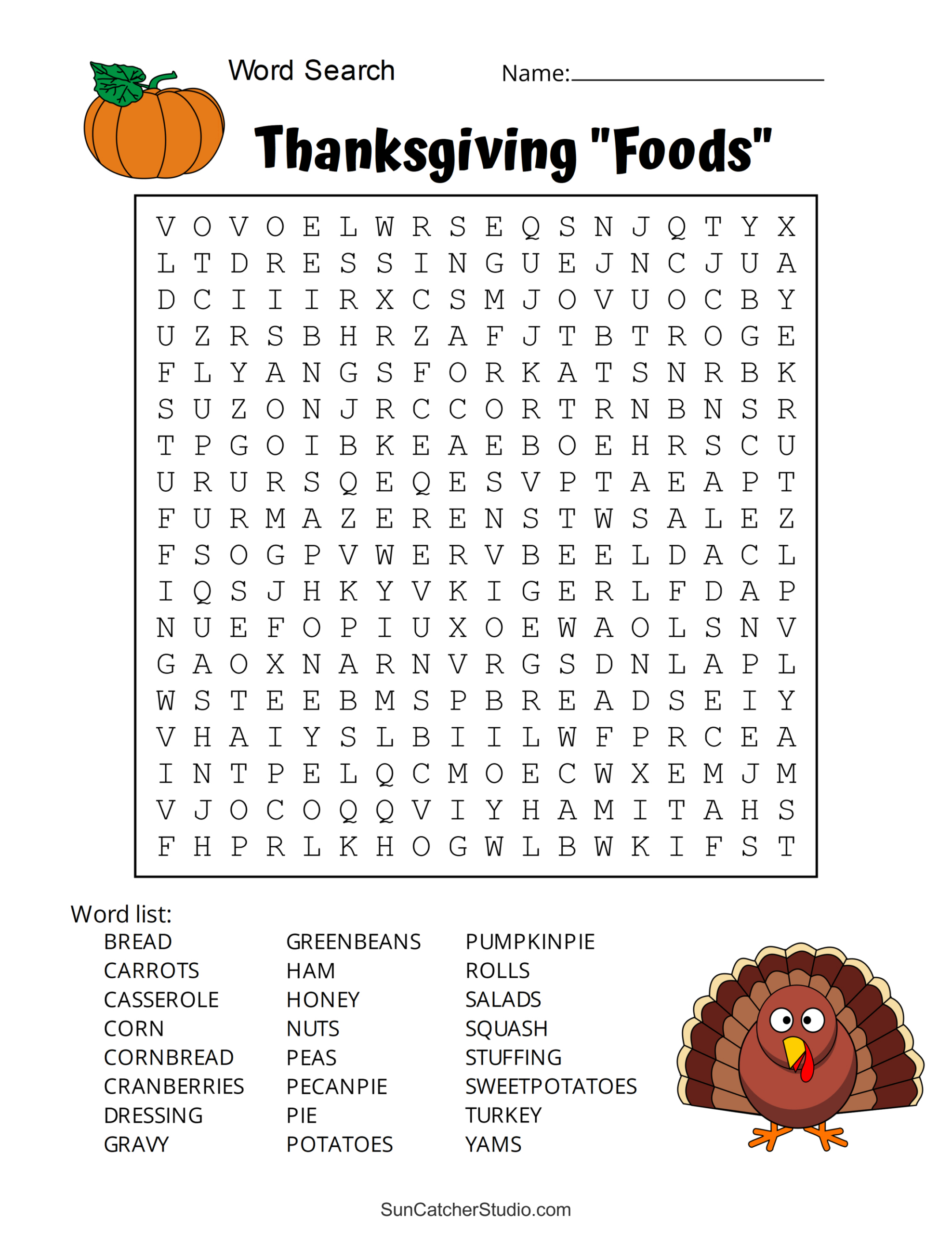 Thanksgiving Word Search (Free Printable Puzzles) – Free with regard to Thanksgiving Food And Fun Word Search