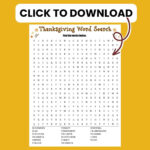 Thanksgiving Word Search (Free Printable!) With Classroom Thanksgiving Word Search