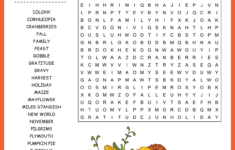 Thanksgiving Word Search inside Word Search Puzzle Thanksgiving