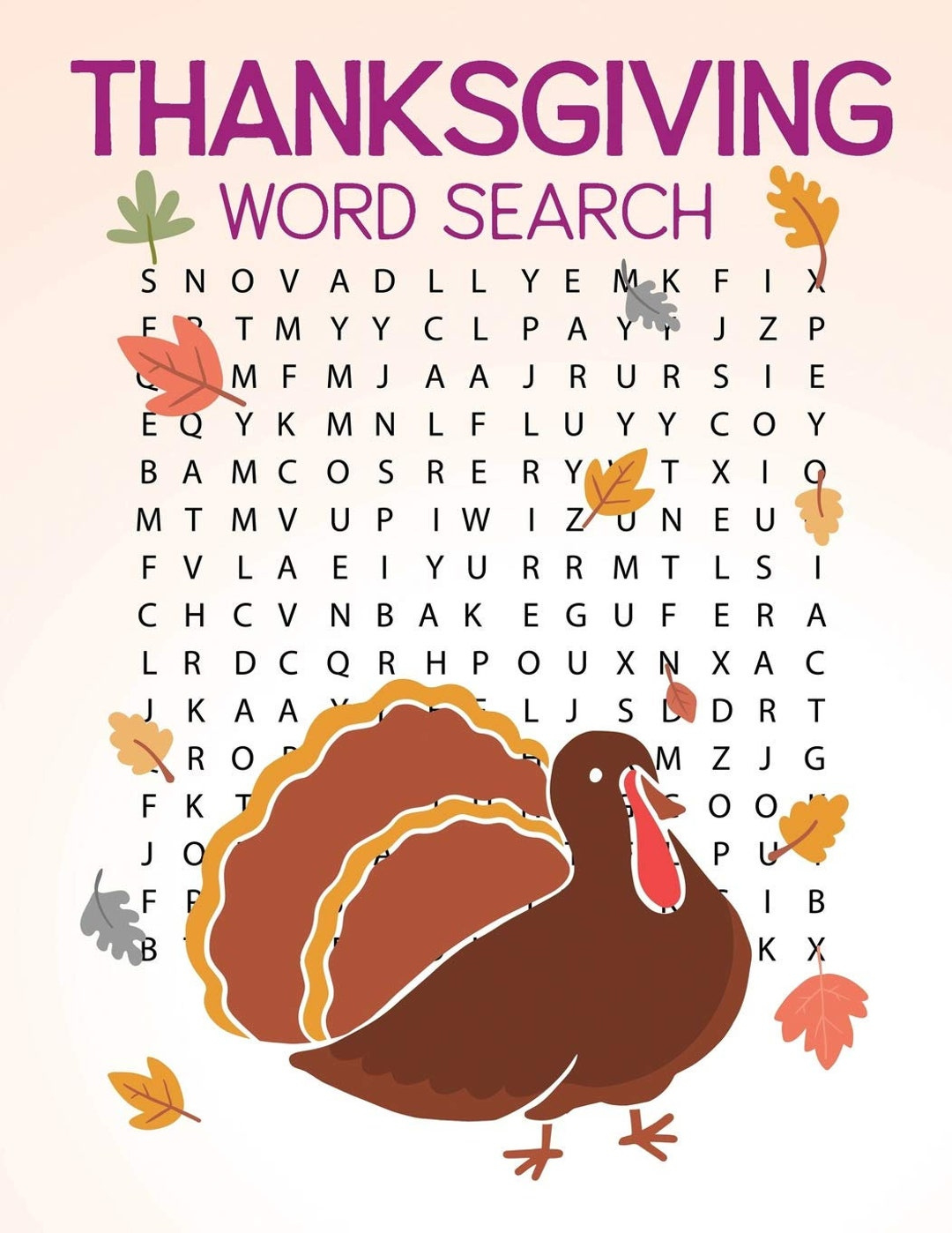 Thanksgiving Word Search: Large Print Thanksgiving Word Search inside Thanksgiving Word Search Large Print