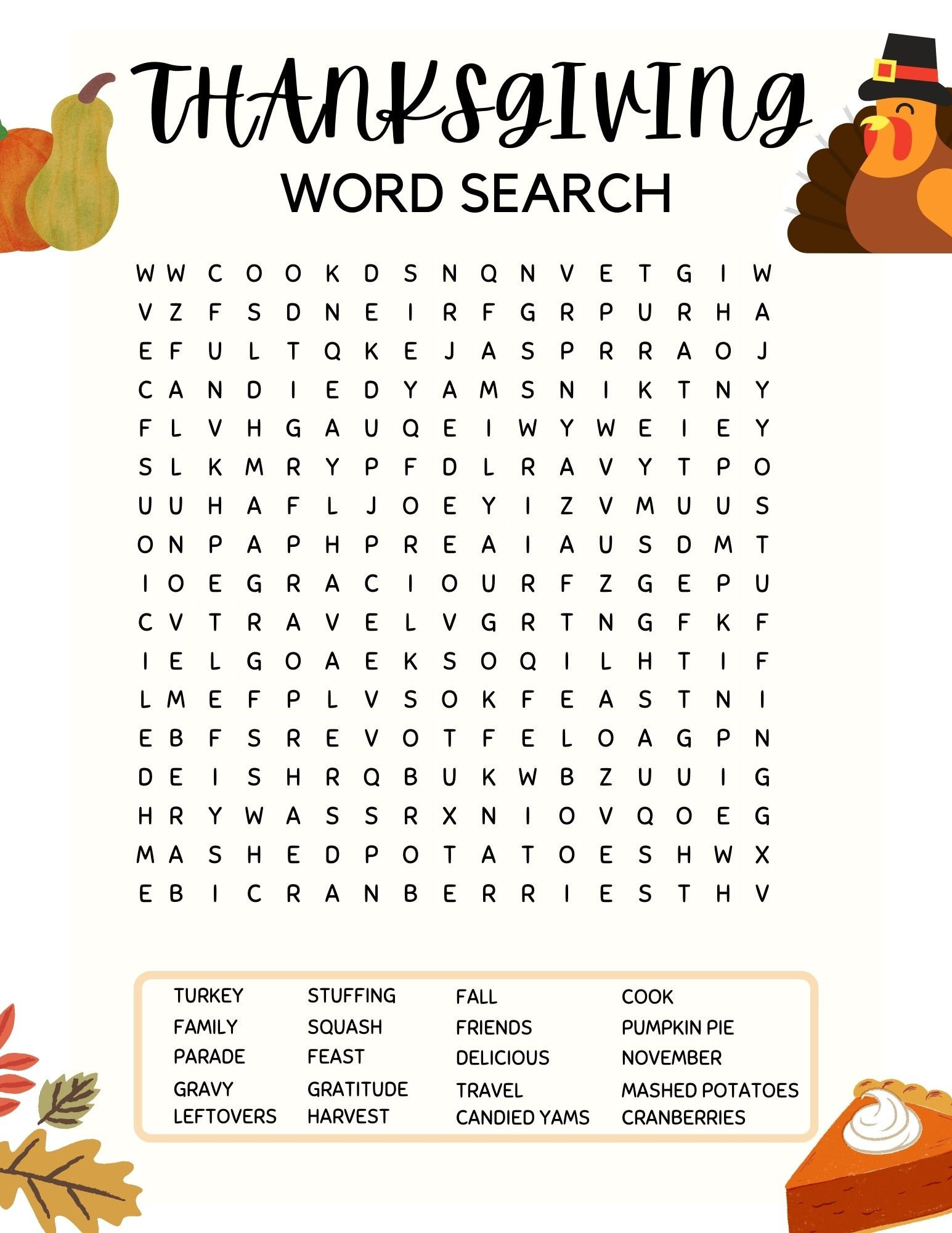 Thanksgiving Word Search Printable, Autumn Word Search, Family pertaining to Thanksgiving Word Search Super Teacher Worksheets
