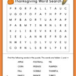 Thanksgiving Word Search Printable Example Easy   Mom Envy For Thanksgiving Easy Word Search Printable