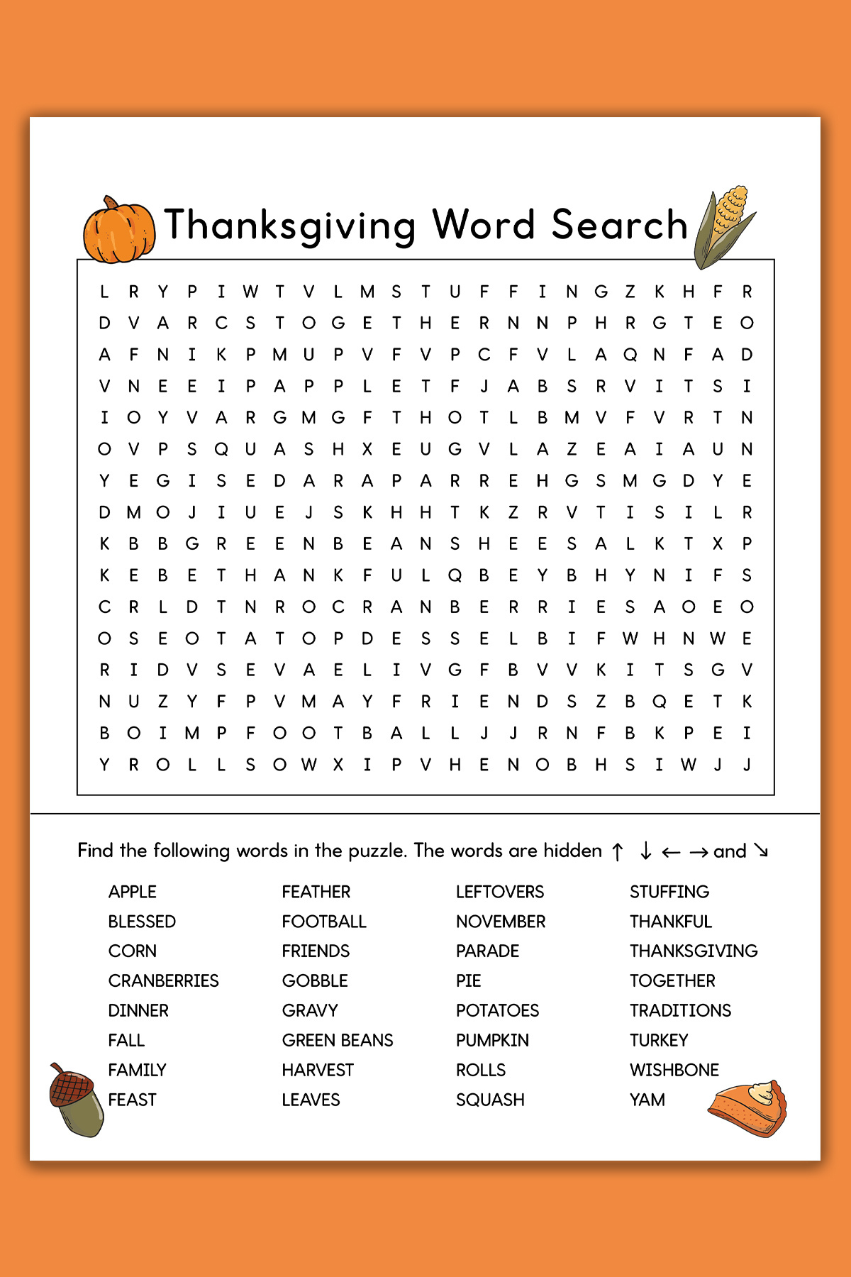 Thanksgiving-Word-Search-Printable-Example-Hard - Mom Envy with regard to Hard Word Search Thanksgiving