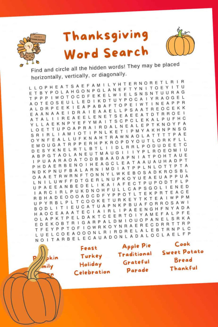 Thanksgiving Activities For Kids Word Searches Thanksgiving Activities For Kids Word Searches
