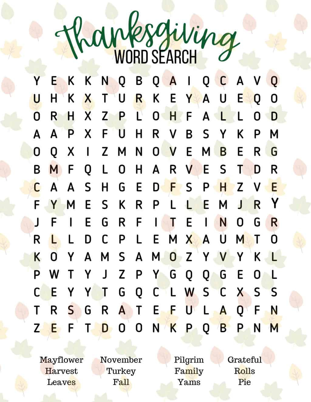 Thanksgiving Word Search Printable - Pretty Providence with regard to Thanksgiving Word Search Printable Galleries