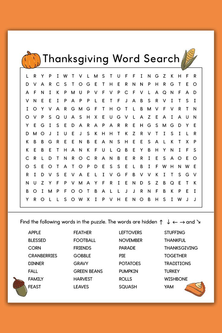 Thanksgiving Word Search Printable Set - 3 Varying Levels Of throughout Free Fourth Grade Thanksgiving Word Searches