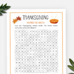 Thanksgiving Word Search, Printable Word Game, Word Search Game For Kids  And Adults, Turkey Day Group Activity, Classroom Game, Office Game Throughout Crafting The Word Of God Thanksgiving Word Search Answers