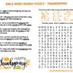 Thanksgiving Word Search Puzzle » Reasons For Hope* Jesus For Kids Church Thanksgiving Word Search