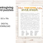 Thanksgiving Word Search, Thanksgiving Crossword Puzzle With Regard To Digital Thanksgiving Word Search