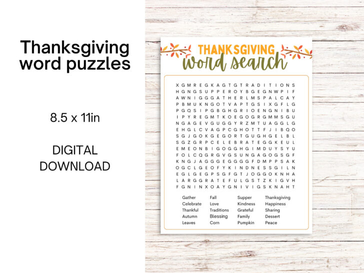 Digital Thanksgiving Word Search Digital Thanksgiving Word Search