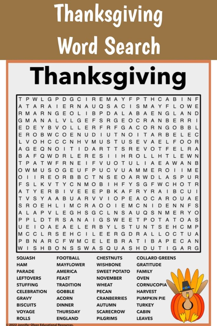 Thanksgiving Word Search with Us History Thanksgiving Word Search