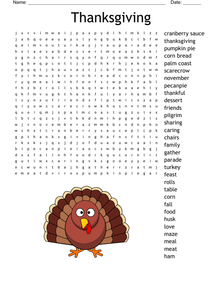 Thanksgiving Mazes Word Searches