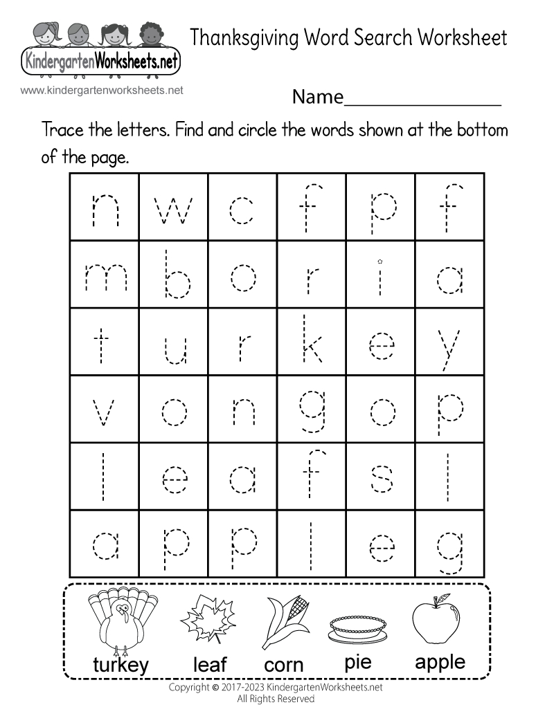 Thanksgiving Word Search Worksheet - Free Printable, Digital, &amp;amp; Pdf with Printable Thanksgiving Word Search For Kindergarten
