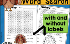 Turkey Word Search - Easy With A Label The Parts Version intended for Thanksgiving Asl Word Search