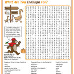 What Are You Thankful For? (Thanksgiving) Printable Word Search Intended For Thanksgiving Word Search Advanced