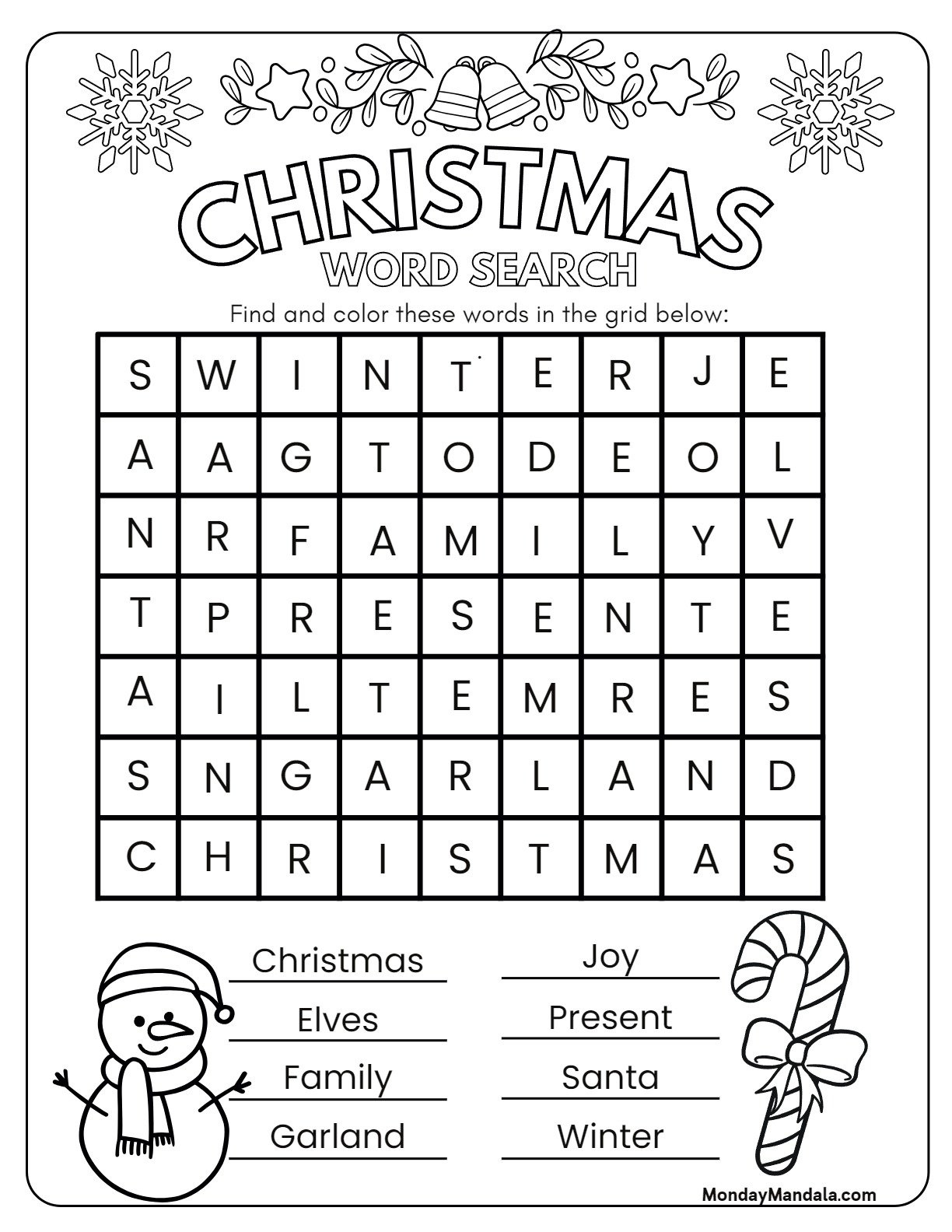 18 Christmas Word Searches (Free Pdf Printables) within Mega Christmas Word Search