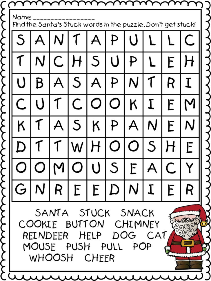 Christmas Word Search For 1st Grade Christmas Word Search For 1st Grade