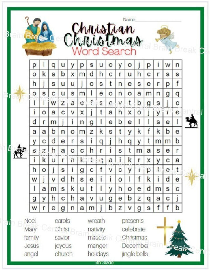 Church Christmas Word Search Church Christmas Word Search